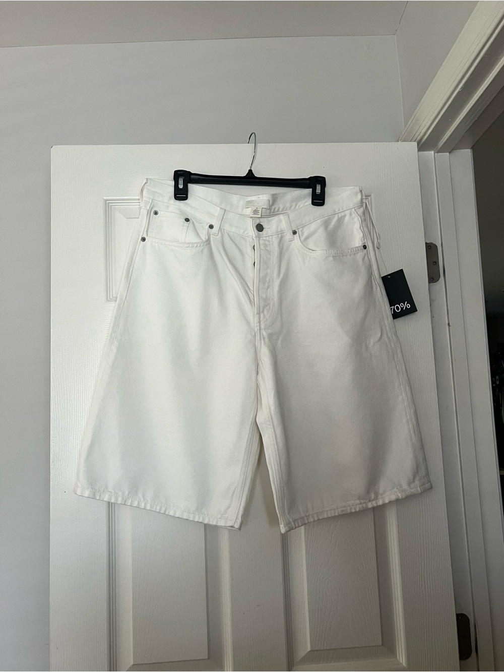 COS White Denim Jean Shorts